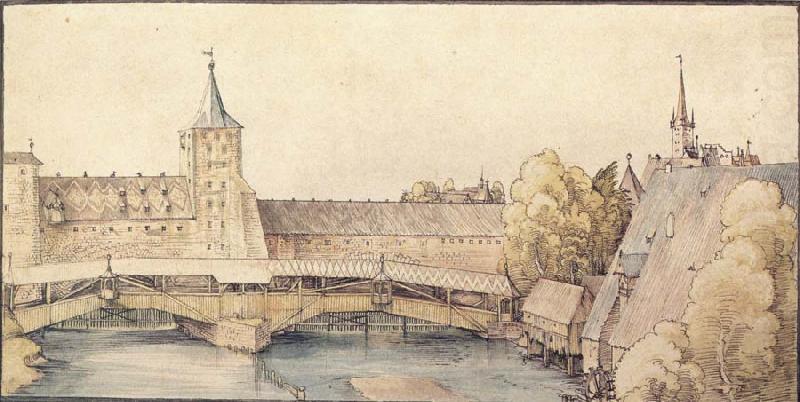 Albrecht Durer The covered Footbridge at the haller Gate in Nuremberg china oil painting image